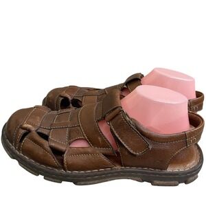 Born Cabot III Sandals Brown Leather Shoes Dress Casual  Mens 11/44‎ fisherman